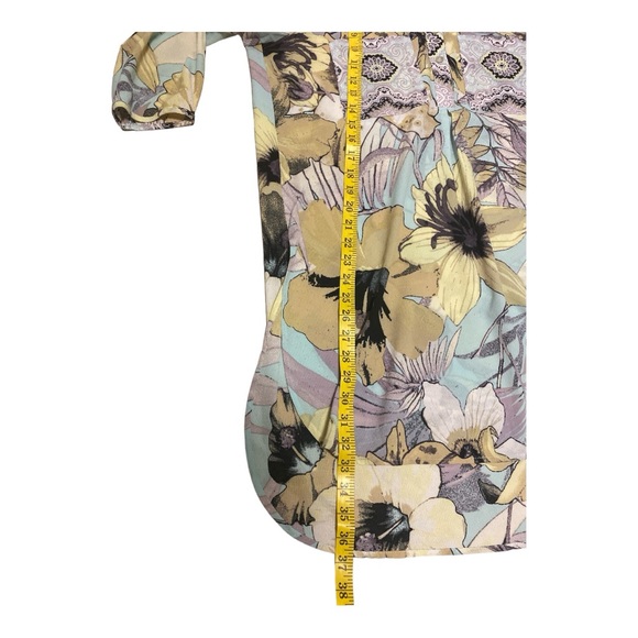 Anthropologie Fig and Flower Floral Hi/Lo Front Placket Tunic Split Sides M - Picture 15 of 15